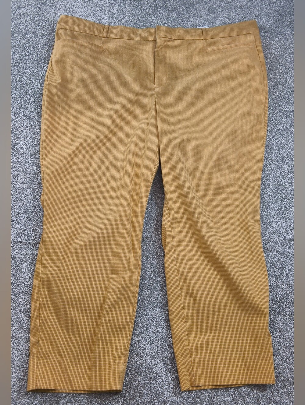 Banana Republic Yellow Grid Sloan Crop Pants Size 18 Petite
